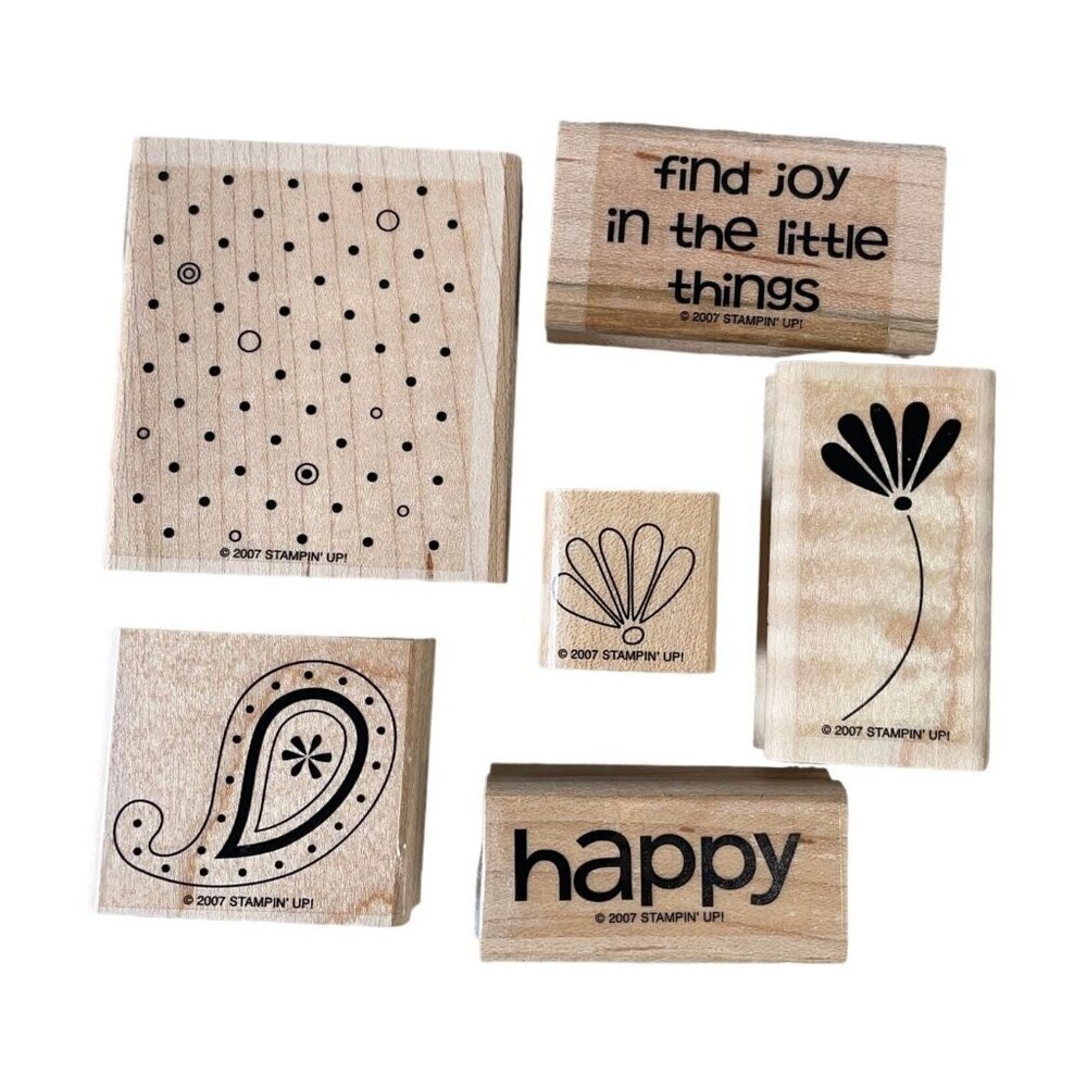 Stampin‎ Up! Polka Dots and Paisley Wooden Rubber Stamp Set